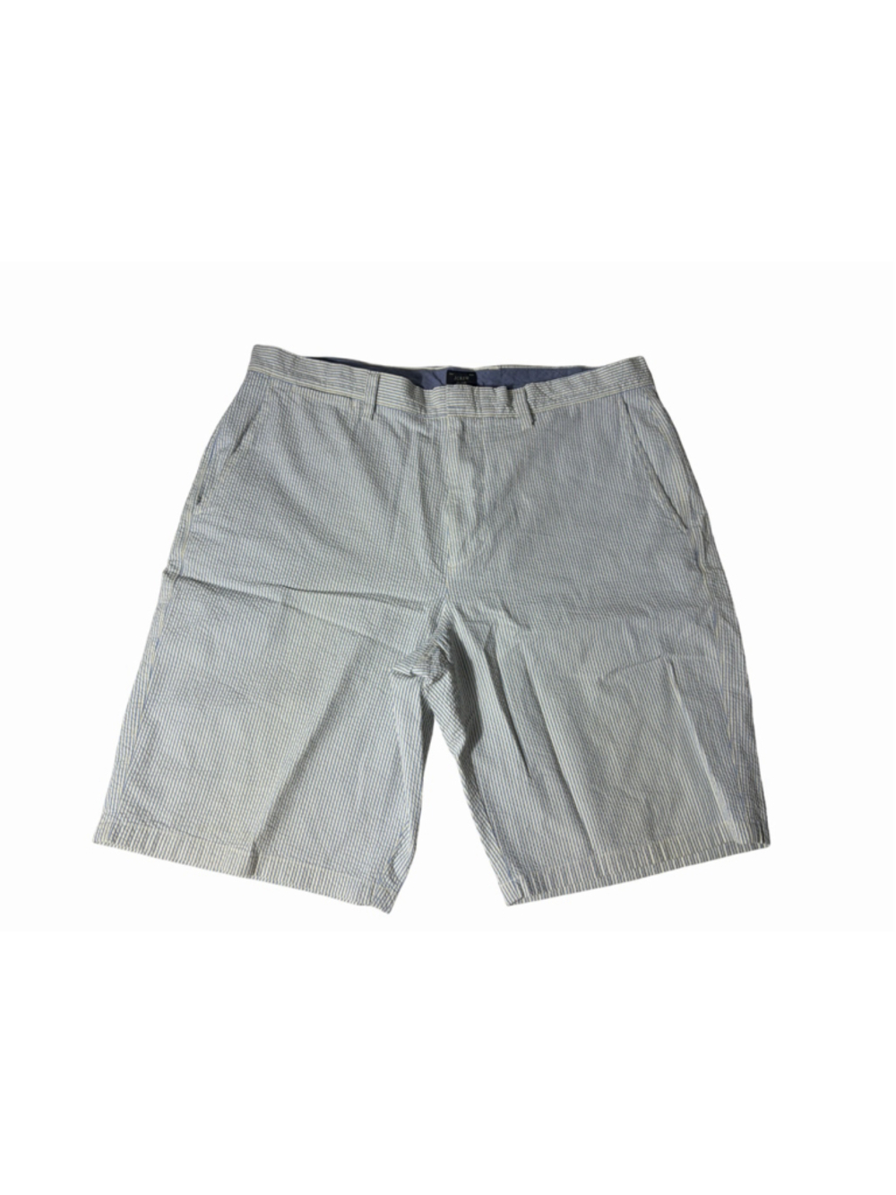 J.Crew Club Men’s Blue White Seersucker Stripe Cotton Shorts 36W 11L